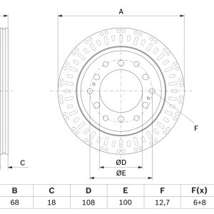 Disc frana TOYOTA LAND CRUISER PRADO (_J15_) 4.0 V6 VVT-i (GRJ150_, GRJ125_, GRJ150) benzina 282 cai BOSCH 0 986 479 F07