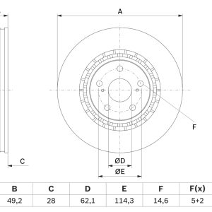 Disc frana TOYOTA RAV 4 IV VAN (_A4_) 2.0 D4d (WWA42) diesel 143 cai BOSCH 0 986 479 G63