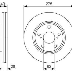 Disc frana TOYOTA CAMRY limuzina (_V3_) 3.0 (MCV30_, MCV30R) benzina 186 cai BOSCH 0 986 479 R58