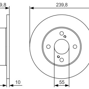 Disc frana TOYOTA COROLLA Liftback (_E11_) 1.9 D (WZE110_, WZE110R) diesel 69 cai BOSCH 0 986 479 T96
