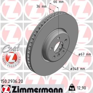 Disc frana TOYOTA SUPRA (DB_) 3.0 GR (DB41, DB42, DB43, DB45, DB46) benzina 340 cai ZIMMERMANN 150.2936.20