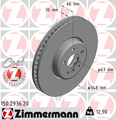 Disc frana TOYOTA SUPRA (DB_) 3.0 GR (DB41, DB42, DB43, DB45, DB46) benzina 340 cai ZIMMERMANN 150.2936.20
