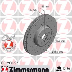 Disc frana TOYOTA SUPRA (DB_) 2.0 (DB21, DB22, DB23, DB26) benzina 258 cai ZIMMERMANN 150.2936.52