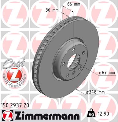 Disc frana TOYOTA SUPRA (DB_) 2.0 (DB82, DB81, DB86) benzina 197 cai ZIMMERMANN 150.2937.20
