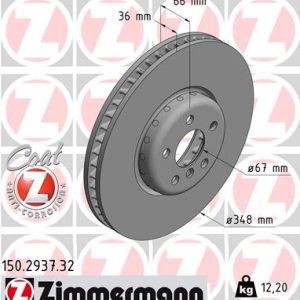 Disc frana TOYOTA SUPRA (DB_) 3.0 GR (DB41, DB42, DB43, DB45, DB46) benzina 340 cai ZIMMERMANN 150.2937.32