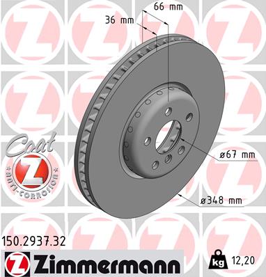 Disc frana TOYOTA SUPRA (DB_) 3.0 GR (DB41, DB42, DB43, DB45, DB46) benzina 340 cai ZIMMERMANN 150.2937.32