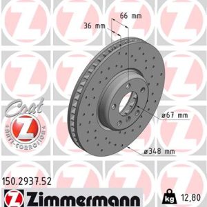 Disc frana TOYOTA SUPRA (DB_) 2.0 (DB82, DB81, DB86) benzina 197 cai ZIMMERMANN 150.2937.52