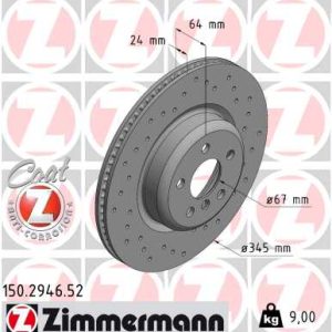 Disc frana TOYOTA SUPRA (DB_) 3.0 GR (DB41, DB42, DB43, DB45, DB46) benzina 340 cai ZIMMERMANN 150.2946.52