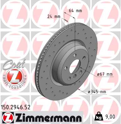 Disc frana TOYOTA SUPRA (DB_) 3.0 GR (DB41, DB42, DB43, DB45, DB46) benzina 340 cai ZIMMERMANN 150.2946.52