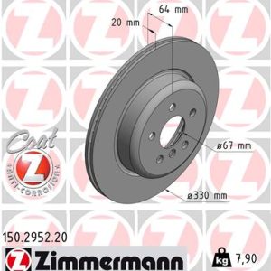 Disc frana TOYOTA SUPRA (DB_) 2.0 (DB82, DB81, DB86) benzina 197 cai ZIMMERMANN 150.2952.20