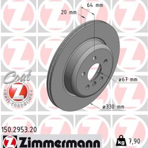 Disc frana TOYOTA SUPRA (DB_) 2.0 (DB21, DB22, DB23, DB26) benzina 258 cai ZIMMERMANN 150.2953.20