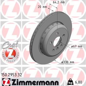 Disc frana TOYOTA SUPRA (DB_) 2.0 (DB21, DB22, DB23, DB26) benzina 258 cai ZIMMERMANN 150.2953.32
