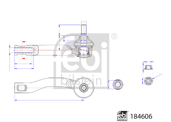 Cap de bara TOYOTA YARIS (_P1_) 1.0 (SCP10_, SCP10R) benzina 68 cai FEBI BILSTEIN 184606