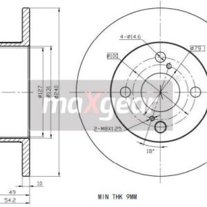 Disc frana TOYOTA COROLLA Compact (_E11_) 1.4 (ZZE111_, ZZE111R) benzina 97 cai MAXGEAR 19-2344