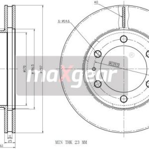 Disc frana TOYOTA HILUX VII pick-up (_N1_, _N2_, _N3_) 2.5 D 4WD (KUN25) diesel 102 cai MAXGEAR 19-2350