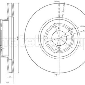 Disc frana TOYOTA AVENSIS combi (_T22_) 2.0 VVT-i (AZT220_, AZT220R) benzina 150 cai METELLI 23-0512C