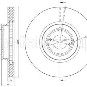 Disc frana TOYOTA COROLLA (_E12_) 1.8 VVTL-i TS (ZZE123_, ZZE123R) benzina 224 cai METELLI 23-0638C