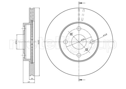 Disc frana TOYOTA YARIS (_P1_) 1.5 (NCP13_, NCP13R) benzina 105 cai METELLI 23-0717C