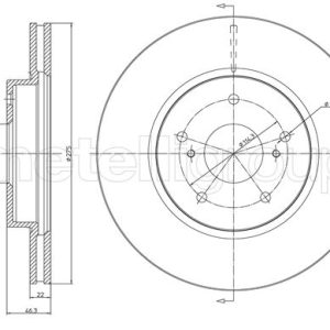 Disc frana TOYOTA AURIS (_E15_) 1.33 Dual-VVTi (NRE150_, NRE150R) benzina 101 cai METELLI 23-0945C