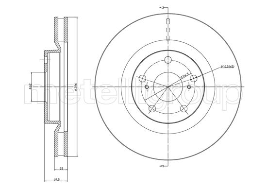 Disc frana TOYOTA RAV 4 IV VAN (_A4_) 2.2 D4d 4WD (ALA49) diesel 150 cai METELLI 23-0946C