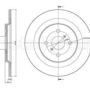 Disc frana TOYOTA YARIS (_P13_) 1.5 (NSP131_) benzina 112 cai METELLI 23-0947C