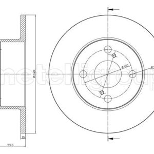 Disc frana TOYOTA COROLLA Compact (_E11_) 1.9 D (WZE110_, WZE110R) diesel 69 cai METELLI 23-0967