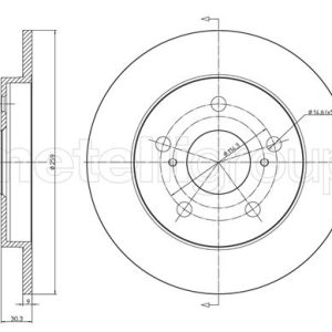 Disc frana TOYOTA AURIS (_E15_) 1.8 Hybrid (ZWE150_, ZWE150R) benzina/elector 136 cai METELLI 23-0977C