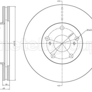 Disc frana TOYOTA AURIS (_E15_) 1.33 Dual-VVTi (NRE150_, NRE150R) benzina 101 cai METELLI 23-0979C