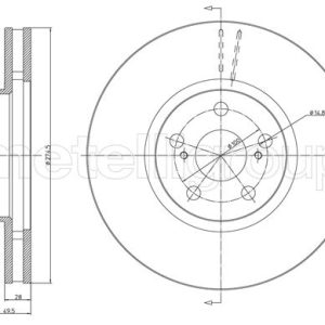 Disc frana TOYOTA AVENSIS Liftback (_T22_) 2.0 D-4D (CDT220_, CDT220R) diesel 110 cai METELLI 23-1059C
