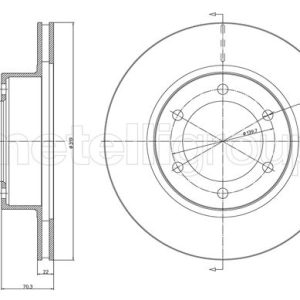Disc frana TOYOTA LAND CRUISER 90 (_J9_) 3.0 D-4D 4WD (KDJ90_, KDJ95_, KDJ90W, KDJ95W) diesel 163 cai METELLI 23-1064C