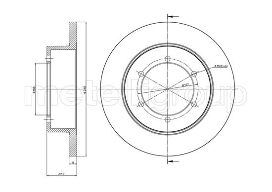 Disc frana TOYOTA AVENSIS combi (_T22_) 1.6 i (AT220_, AT220R) benzina 101 cai METELLI 23-1109C