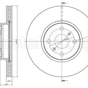 Disc frana TOYOTA YARIS Caseta/ Hatchback (_P13_) 1.0 VVTi (KSP130) benzina 72 cai METELLI 23-1215C
