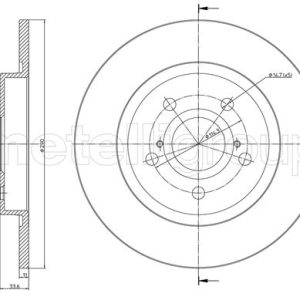 Disc frana TOYOTA AVENSIS combi (_T27_) 2.2 D-4D (ADT271_, ADT271R) diesel 177 cai METELLI 23-1274C