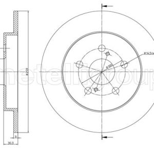 Disc frana TOYOTA PRIUS (_W5_) 1.8 Hybrid (ZVW50, ZVW50_, ZVW51_, ZVW50R, ZVW51) benzina/elector 122 cai METELLI 23-1305C