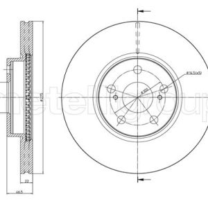 Disc frana TOYOTA VERSO S (_P12_) 1.4 D4-D (NLP121_, NLP121R) diesel 90 cai METELLI 23-1308C