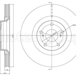 Disc frana TOYOTA AVENSIS combi (_T27_) 2.2 D-4D (ADT271_, ADT271R) diesel 177 cai METELLI 23-1333C
