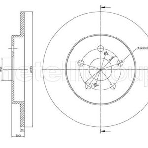 Disc frana TOYOTA URBAN CRUISER (_P1_) 1.4 D-4D 4WD (NLP115_, NLP115R) diesel 90 cai METELLI 23-1471C