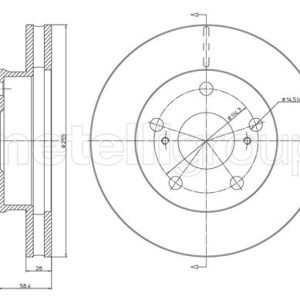 Disc frana TOYOTA HILUX VII pick-up (_N1_, _N2_, _N3_) 2.5 D-4D (KUN15_, KUN15R) diesel 120 cai METELLI 23-1481C