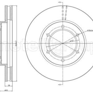 Disc frana TOYOTA HIACE IV caroserie (__H1_, __H2_) 2.5 D-4D (KLH12, KLH22) diesel 117 cai METELLI 23-1574
