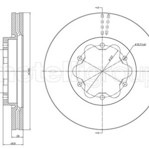 Disc frana TOYOTA HIACE V caroserie (TRH2__, KDH2__, LH2__, GDH2__) 2.5 D-4D diesel 95 cai METELLI 23-1630
