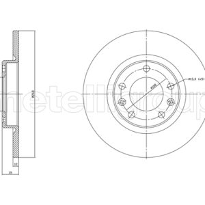 Disc frana TOYOTA PROACE CITY VERSO microbus (BKY_) 1.2 VVT-i 130 (BKYN) benzina 131 cai METELLI 23-1759C