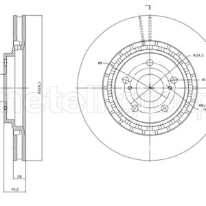 Disc frana TOYOTA HIGHLANDER / KLUGER (_U4_) 3.5 4WD (GSU45_, GSU45R) benzina 273 cai METELLI 23-1825C