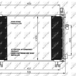 Condensator climatizare TOYOTA YARIS (_P13_) 1.4 D (NLP130_, NLP130) diesel 90 cai NRF 35654