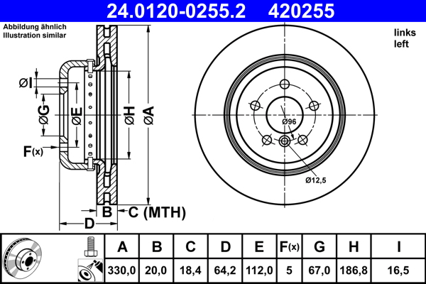 Disc frana TOYOTA SUPRA (DB_) 2.0 (DB82, DB81, DB86) benzina 197 cai ATE 24.0120-0255.2