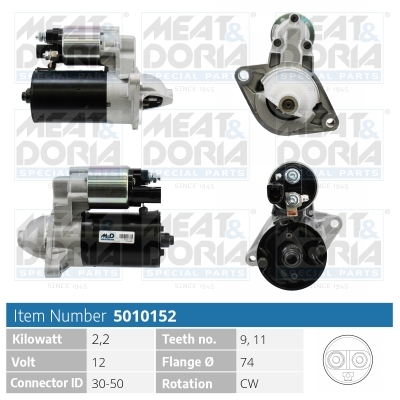 Electromotor TOYOTA AURIS (_E15_) 1.4 (ZZE150_, ZZE150R) benzina 97 cai MEAT DORIA 5010152