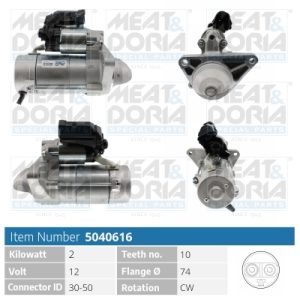 Electromotor TOYOTA AURIS (_E15_) 1.4 D-4D (NDE150_, NDE150R) diesel 90 cai MEAT DORIA 5040616