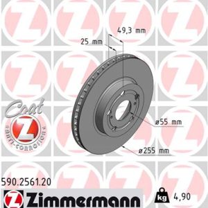 Disc frana TOYOTA CARINA E VI limuzina (_T19_) 1.6 (AT190) benzina 107 cai ZIMMERMANN 590.2561.20