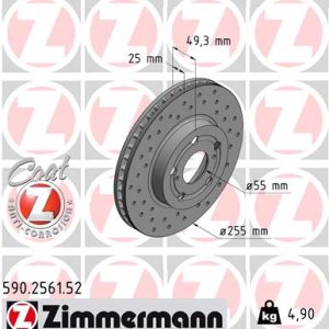 Disc frana TOYOTA CARINA E VI (_T19_) 1.6 (AT190) benzina 99 cai ZIMMERMANN 590.2561.52