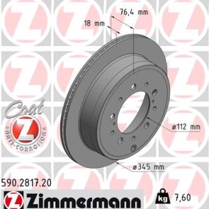 Disc frana TOYOTA LAND CRUISER 200 (_J2_) 4.6 V8 (URJ202) benzina 309 cai ZIMMERMANN 590.2817.20