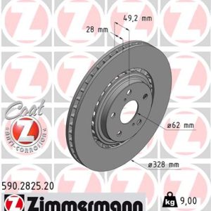 Disc frana TOYOTA PREVIA III (_R2_, _R5_) 2.4 (ACR50_, ACR50R) benzina 170 cai ZIMMERMANN 590.2825.20